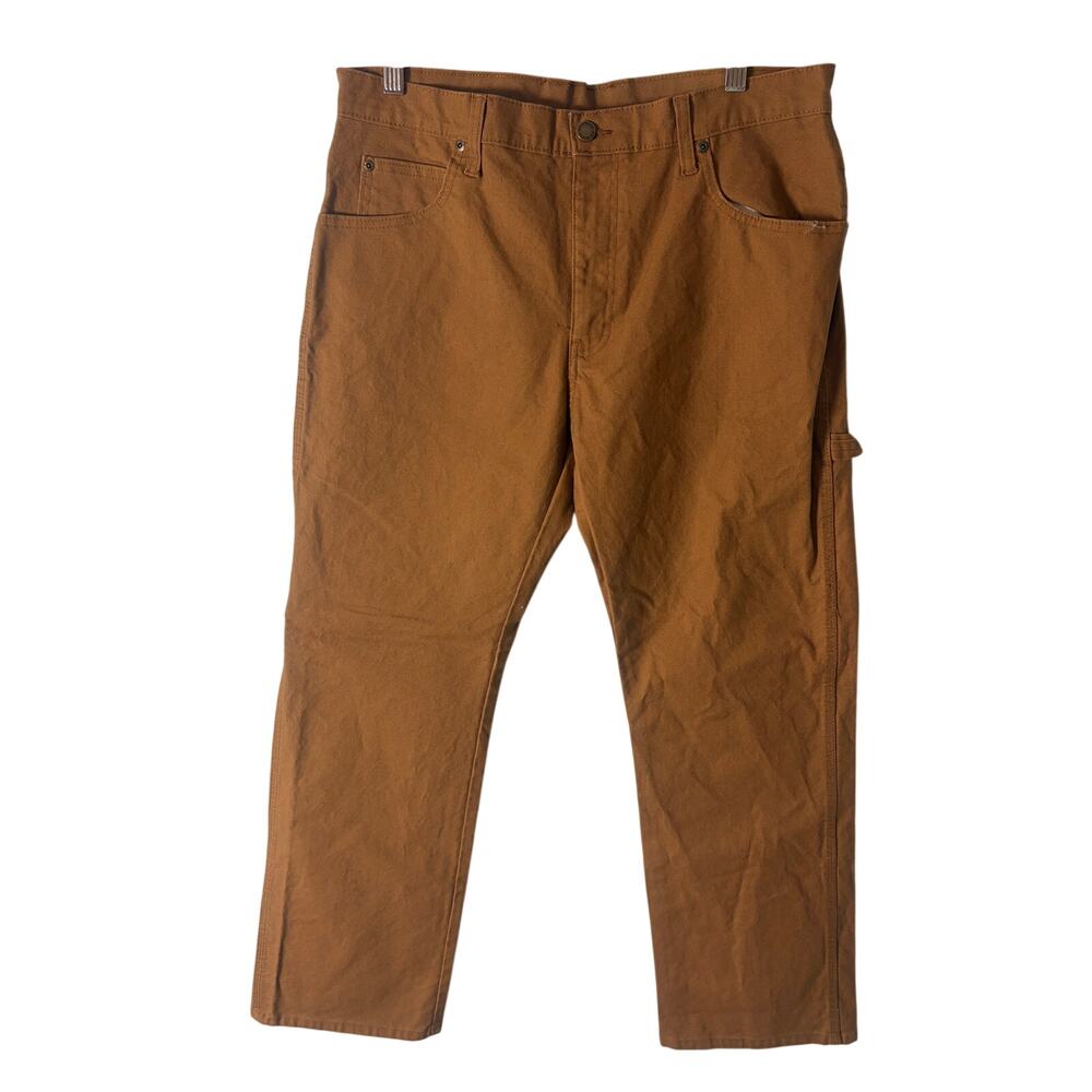 Genuine Dickies Duck Canvas Carpenter Work Pants Brown Mens 36x30 Utility Cotton